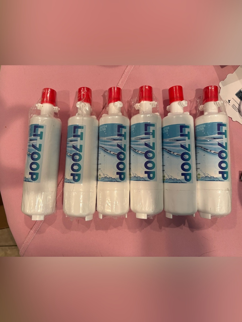 LT100P Refrigerator Water Filter Replacement - White with Red Cap (6 Pack)